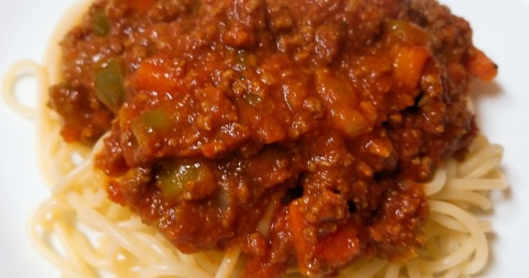 My version of spaghetti bolognese