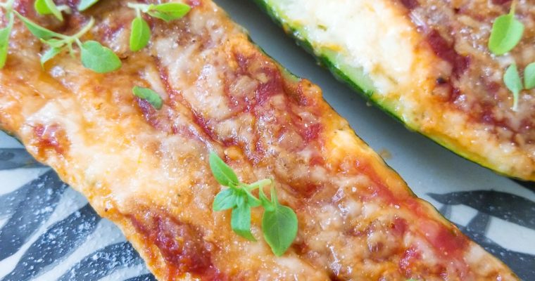 Zucchini boats with ricotta cheese